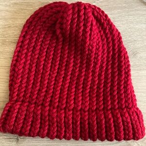 Cozy Red Knit Beanie